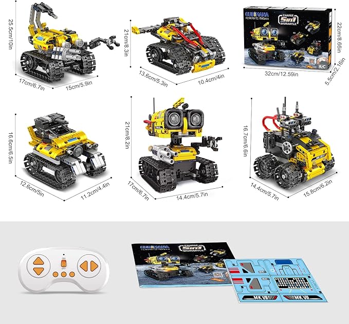 Robot Building Toys for Kids - 5 in 1 Remote- &amp App-Controlled Robots Toy RC Wall/Engineering/Mech Scorpion Building STEM Toys Robot Toy Gifts for Kids Boys Girls Age 10+ (560 PCS)