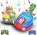 RC Bumper Cars Dinosaur Remote Control Car Set of 2 RC Ejecting Bumper Cars for Kids Toddlers 2.4 GHz Mini Car Toys Battle Race Toy with Light Music