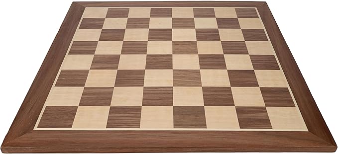 WE Games Classic Walnut Wooden Chess Board Only 14.75 inches Large Chess Board for Adults Wood Veneer Chessboard 1.5 inch Squares