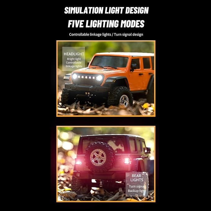 GoolRC RC Crawler 4WD RC Truck D870 RC Rock Crawler 1:18 Scale Remote Control Truck 2.4GHz All Terrains Off Road Climbing Car with LED Lights and 3 Batteries for Adults (Grey)