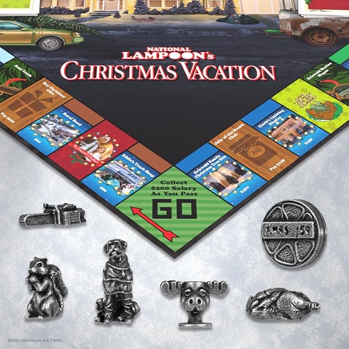 Monopoly National Lampoons Christmas Vacation Featuring Themed Tokens Squirrel Egg Nog Glass Chainsaw &amp More 2-6 Players Ages 15+ Play Time 60+ Officially Licensed National Lampoons Board G
