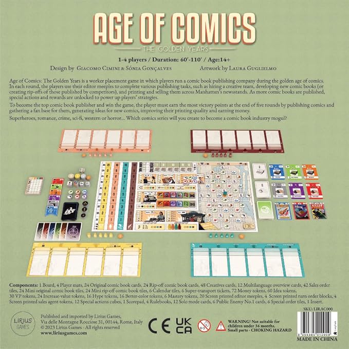 Age of Comics: The Golden Years | The Comic Book Publishing Game | Build Your Comic Empire During The Golden Age of Comics | Immersive Strategy Game for 1-4 Players 60-110 Mins Ages 14+