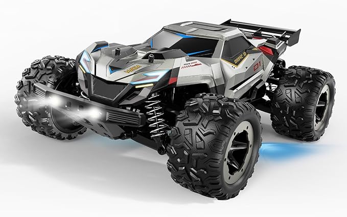 DEERC 308E Brushless Fast RC Cars for Boys &amp Adults 55KM/H 1:18 Off-Road RC Truck All Terrain 4x4 Racing Mecha Car 50 Mins Waterproof Remote Control Monster Truck Compatible with 3S Battery
