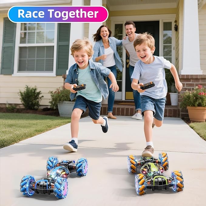 Gigilli Gesture Sensing RC Stunt Car Remote Control Car for Boys 8-12 RC Cars for Kids Twist Drift Toys with Spray Music Lights Easter Birthday Gifts Boys for Kids Ages 7 9 10 11 13 Years Old