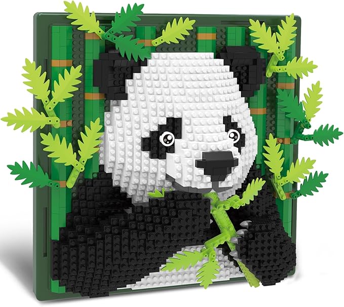 Panda Animal 3D Wall Art Micro Mini Building Blocks Set Unique Home Wall Decor or Table Display No Compatible with Lego Ideal Gift Toy for Adults &amp Boys Girls 14+ (1142 PCS)