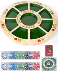 Giant Michigan Rummy Deluxe Board Game Set : Wooden Game Board + 2 Boxes of Playing Chips (200 Pieces) + 1 Deck of Poker + 1 Game Manual. The Perfect Blend of Rummy and Poker Perfect for Family Game