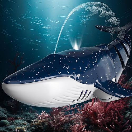 2.4Ghz Remote Control Whale Shark Toys for Boys Kids 1:18 Scale High Simulation Whale Shark for Pool Electric RC Shark Fish Toys with Light &amp Spray Water Function for 4 5 6 7 8 9 Year olds Kid
