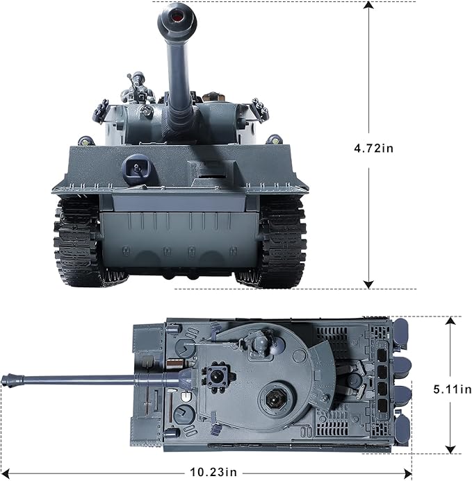 RC Military Tank WW2 Tiger I Army Tank Toy with IR Battle 2.4GHz Remote Control Military Vehicles with Lights &amp Rotating Turret Gift for Boys Kids Adults &amp Collectors