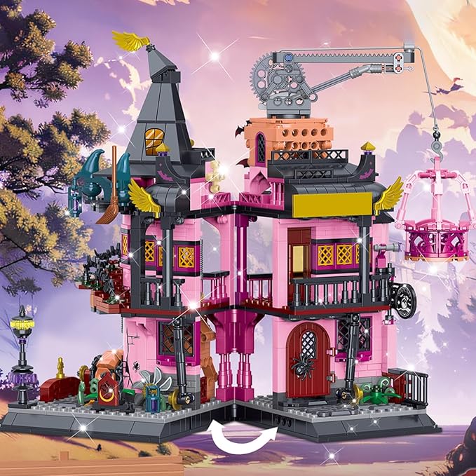 Architecture Magic Laboratory Building Block Set 1022 Pieces Halloween Haunted House Construction Toy Educational Gift for Kids and Adults
