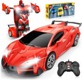 Transform Remote Control Car RC Cars for Boys Age 3-5 6-8 One-Button Transform Toy Cars 2.4GHz 360° Spin 1:16 Scale Flashing Headlight3-8 Year Old Grandkids Christmas Birthday Gifts