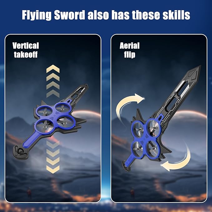 Flying Sword RC Airplane Flying Dagger Remote Control Airplane Drone for Kids Adults 8-16 Gesture Control Planes with 360° Flip Fighter Jet Toy Stunt Roll Gifts for Kids Boys Girls Large