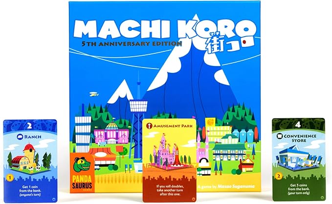 Machi Koro Board Game The Ultimate City-Building Game! Fast-Paced Dice Rolling Strategy Game for Kids and Adults Ages 8+ 2-4 Players 30 Minute Playtime Made by Pandasaurus Games