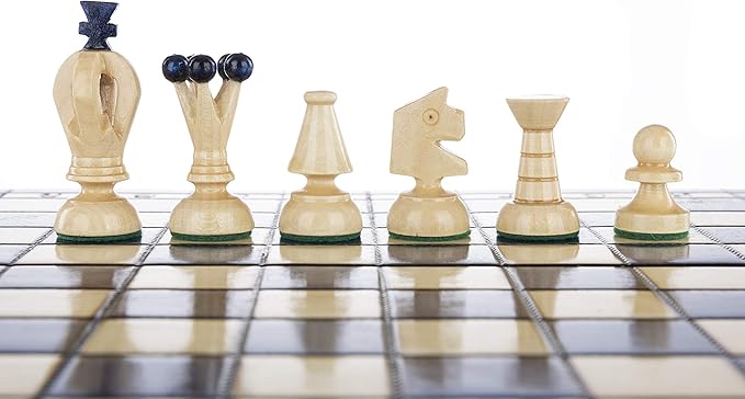 Wooden Folding Chess Set Paris Blueberry Wooden International Board Vintage Carved Pieces - 14