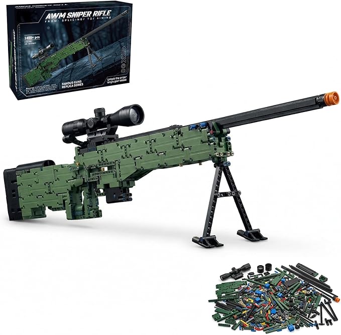 AWM Model Building Block Set 1400 Pcs Military Building Set Gift for Adults &amp Teens