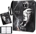 Football Card Binder 900 Pockets Trading Card Binder 9 Pocket with 50 Removable Sleeves Fits 900 Sport Cards 3 Ring Card Holder Binder with Zipper Collector Storage Album