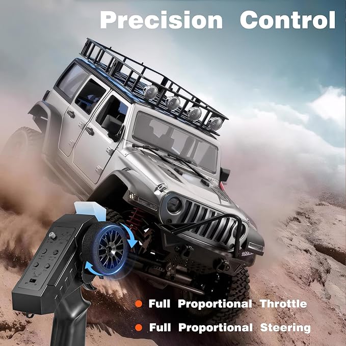 1/12 RC Crawler RTR MN-128 Off-Road Truck 4x4 RC Rock Crawler with 2.4G Remote Control RC Jeep Car Model for Adults Hobby Gifts (Gray)