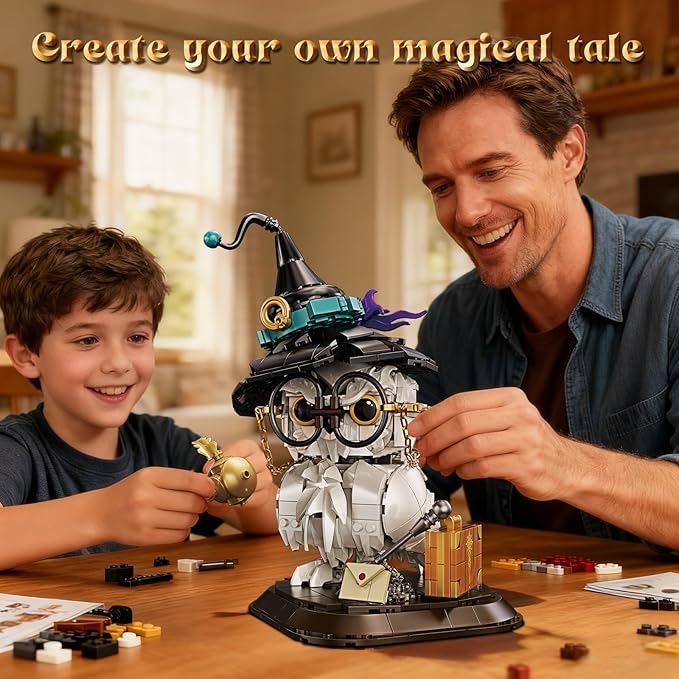 Owl Animal Building Set for Kids Collectible Magic Bird Model Toys Compatible with Lego Animal for Adults Creative Home Decor and Office Art Gifts Toys for Boys and Girls Aged 8+