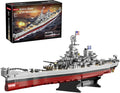 Military Series World War II Battleship Building Kit 2228 Pieces USS Missouri Compatible with Lego Military Army Set for Adults WW2 Toy Gift Boat Building Block for Teens Age 14+ Model Home Decor