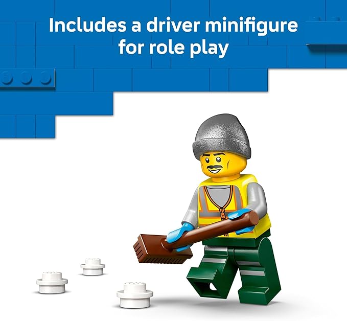 LEGO City Snowplow Truck Building Toy for Kids - Pretend Play Vehicle for Boys &amp Girls Ages 5+ - Toy Truck W/Movable Plow &amp Driver Minifigure - Gift Idea for Birthdays - 60490