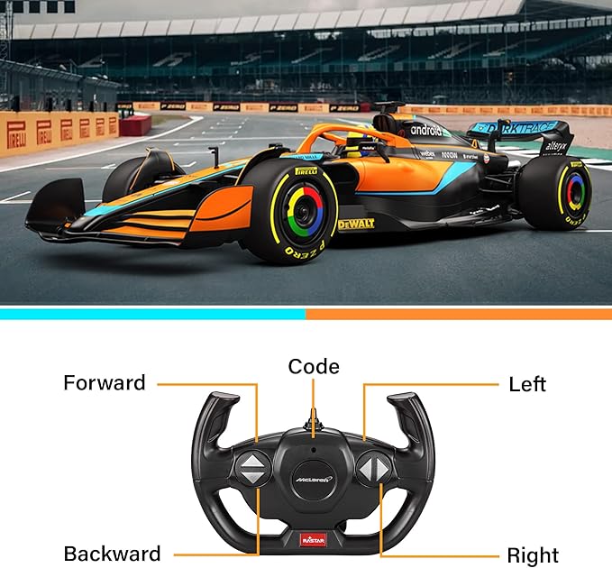 Voltz Toys Authentic Licensed 1:12 McLaren F1 MCL36 Remote Control Car - F1 Collection RC car Series for Kids and Adults - 2.4GHz RC Car for Gift (1:12 McLaren F1 MCL36)