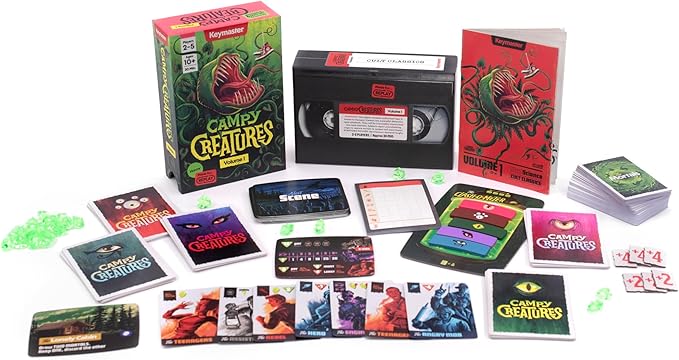 Keymaster Games Campy Creatures Vol. 1 - Hilariously Fun Trick-Taking Game! Perfect Card Game &amp Board Game for Adults &amp Families - Flip Cards to Unleash Monsters on Game Night!