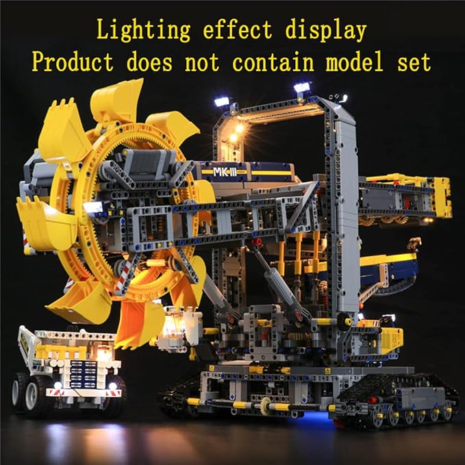 LED Light Kit Compatible with Lego Bucket Wheel Excavator - Lighting Set for Technic 42055 Building Model (Model Set Not Included)