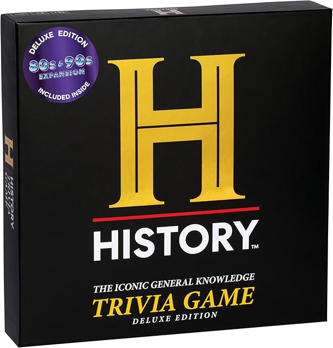 HISTORY Channel Trivia Game Deluxe – 2400 General Knowledge Questions Including 80s &amp 90s Trivia | HISTORY Trivia Card &amp Party Game for Adults Families &amp Board Game Night – Great Gift for