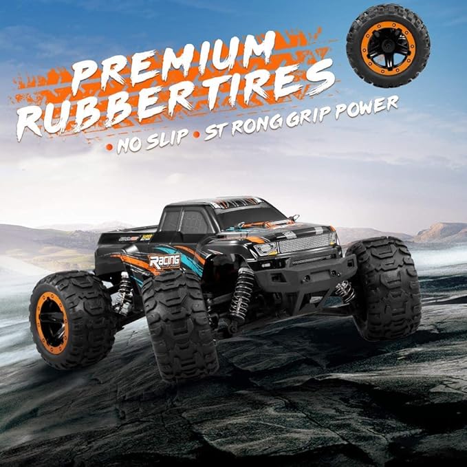 GoolRC 16889A RC Car 1:16 Scale Remote Control Car 4WD 45KM/H High Speed RC Truck with Brushless Motor 2.4GHz All Terrain Off Road Rock Crawler Electric Vehicle Toy for Adults (Orange)