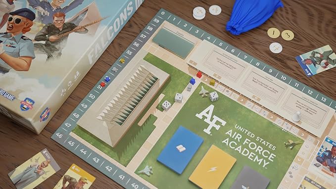 Falcons: The U.S. Air Force Academy Board Game | Officially Licensed Family Board Game | Ages 14+ | for 2 to 4 Players | Average Playtime 60 Minutes | Made by Trophy Point Games