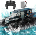 1:12 Large Amphibious Remote Control Car Monster Truck - 8WD All Terrain Waterproof RC Toy for Kids 7.4V High-Speed Remote Control Car for Boys Girls Ages 6-12 Perfect Birthday Gifts -Black