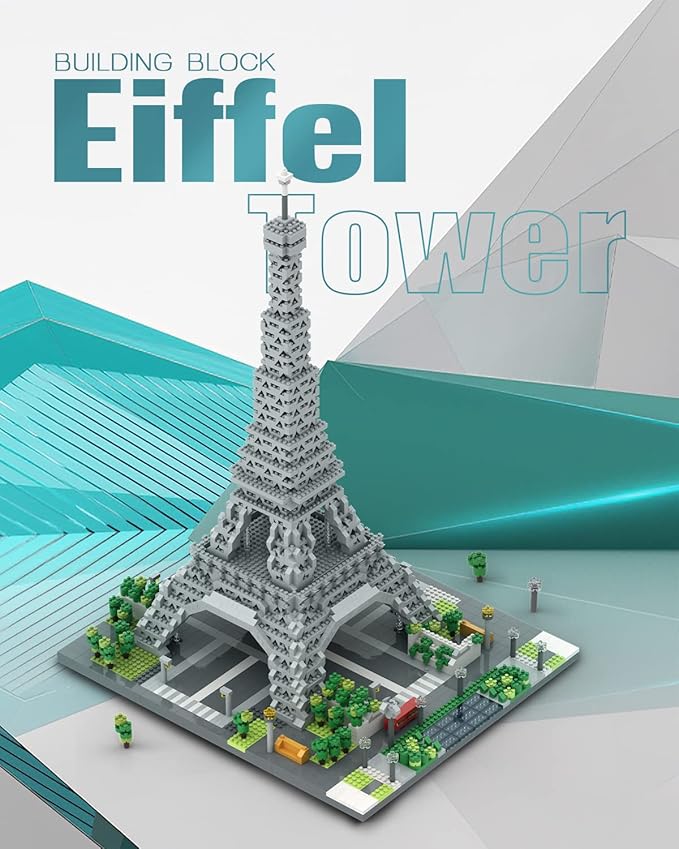 dOvOb Architecture Eiffel Tower Micro Blocks Set 3369 Pieces Mini Bricks 3D Puzzle Toy Gift for Adults and Kids