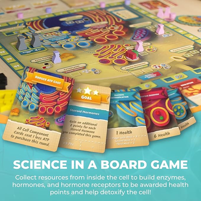 Cytosis: A Cell Biology Board Game | A Science Accurate Strategy Board Game About Building Proteins Carbohydrates Enzymes Organelles &amp Membranes | Fun Science Games for Adults &amp Family Gam