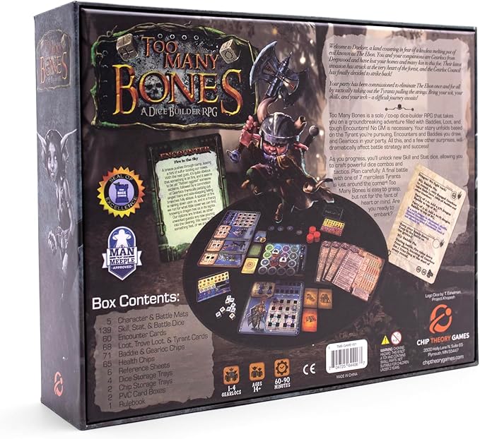 Chip Theory Games Too Many Bones Dice Builder Strategy Game – Solo and Co-op Tactical RPG Adventure for 1–4 Players