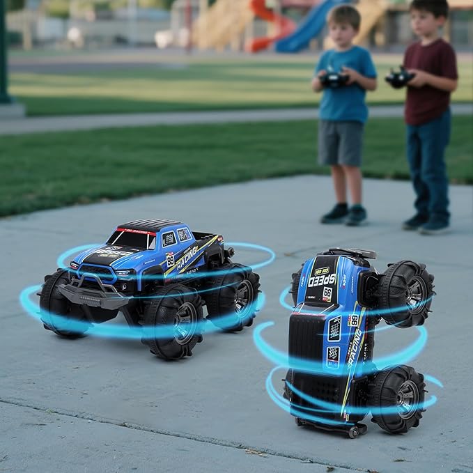 Waterproof Monster Truck Gesture RC Car 4WD Amphibious Hand Controlled Remote Control Toy for Kids All-Terrain Off-Road Vehicle for Boys Ages 6-7 8 9 10 11 12 Year Old Present
