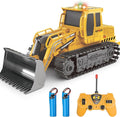 Remote Control Front Loader - Metal Shovel LED Working Lights Music &amp 2 Rechargeable Batteries Construction Toys for Boys Age 4 5 6 7 8 Birthday Gift