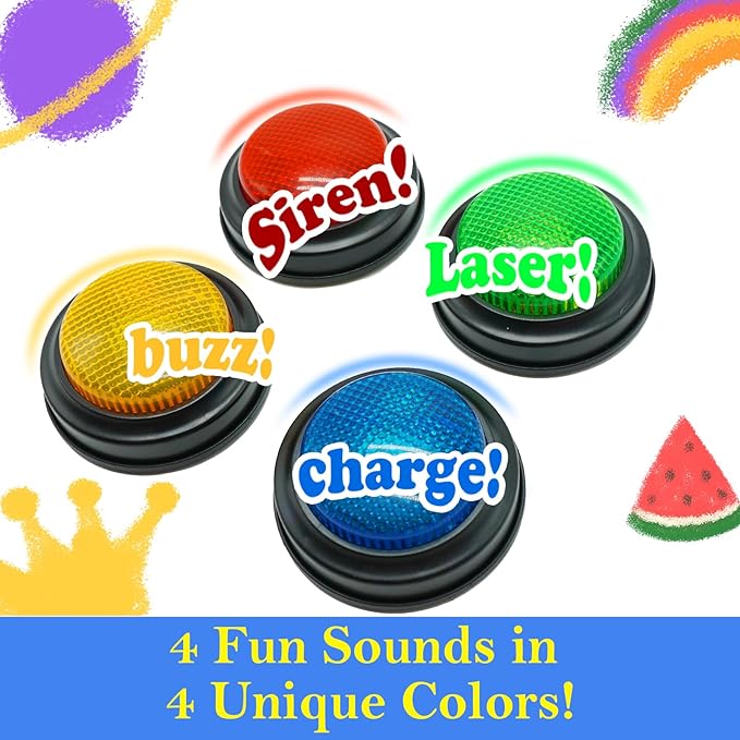 8-Pack Buzzers for Trivia Games Answer Buzzers for Classroom Family Feud Jeopardy Buzzer Game Buzzers with Lights and Sound for Classroom