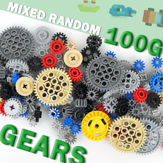 MALEKO Technical Parts Building Blocks Pieces Bulk Gears Beams Pins Liftarms Random EV3 Replacement Accessories Compatible with Major Car Parts