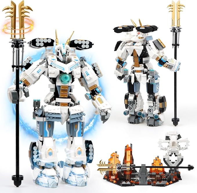 HIGH GODO Samurai Mech Warrior Building Sets Robot with Long Swords Shields Display Base Building Toy Set 1588 Pieces Creative Collectible Ninja Gift Set for Adults Man Teens 14+