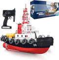 23.6 Inch 60CM US Remote Control Tug Boat RC Fireboat Rescure Boats 4CH Electric RC Watercraft 15km/h w/Powerful Motors Spaying Water on Lake Pool for 14Y+ Beginners RTR