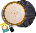 Tournament Crokinole Board – 26 Regulation Size | Solid Wood Fast Surface | Professional Game Set w/Discs &amp Carry Bag | Approved by National Crokinole Association Standards (Dark Red)