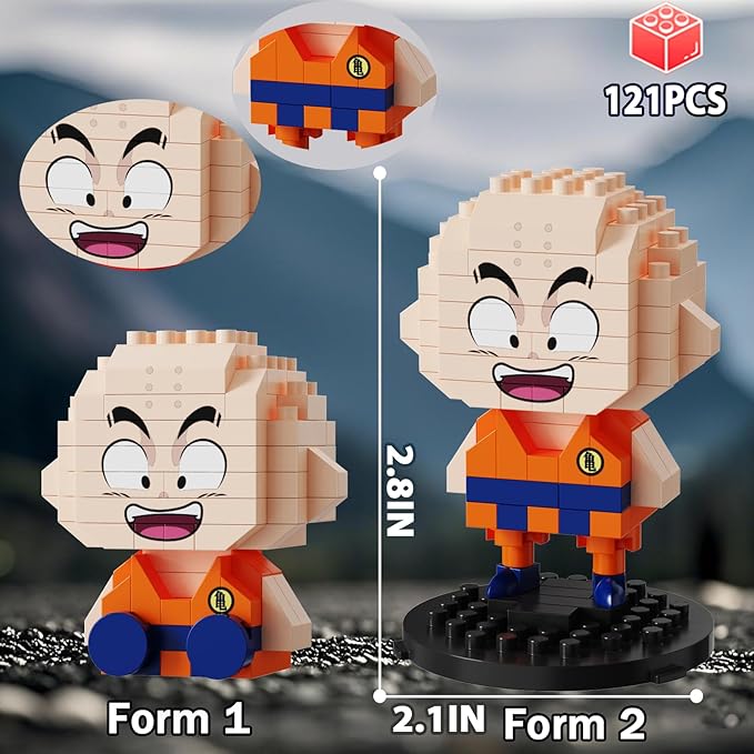 5 Dragon Figures Brick Mini Headz Building Toy 2IN1 Sitting &amp Standing Model Cute Main Dinosaur Ball Z Characters Merch Figures Micro Blocks Set Ideal Gift for Fans Adult Teen 14+ (1025PCS)