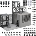 Military Scene Building Set - WW2 Military PrisonMilitary Watchtower Includes Closed Cage Halloween Jail T-Rex Scene 8 Ghost Police Figures