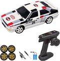 LDRC 2804PRO 1/28 Mini RC Drift Car GTR 2.4GHz 4WD RTR with Gyro and 4PCS Drift Tires Racing Radio Control Cars (White)