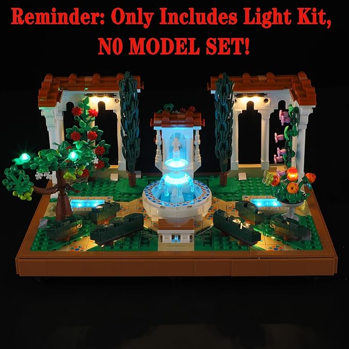 LED Light Set Compatible with Lego 10359 Fountain Garden Icons Building Blocks Model - Model Set NOT Included