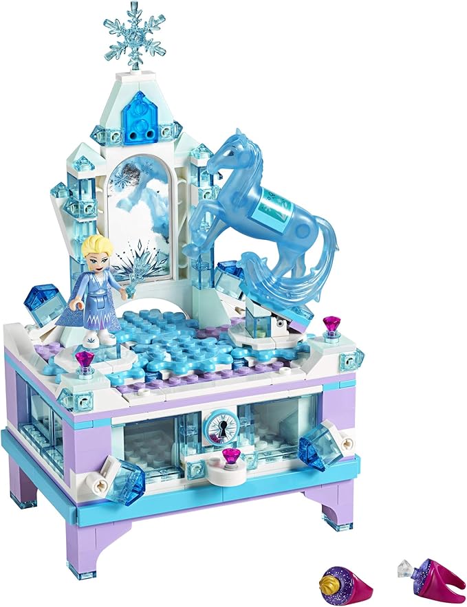 LEGO Disney Frozen 2 Elsa's Jewelry Box Creation Building Toy 41168 Make a Jewelry Storage Box with Lockable Drawer &amp Mirror Collectible Disney Gift Idea with Princess Elsa Mini-Doll and Nokk Fig