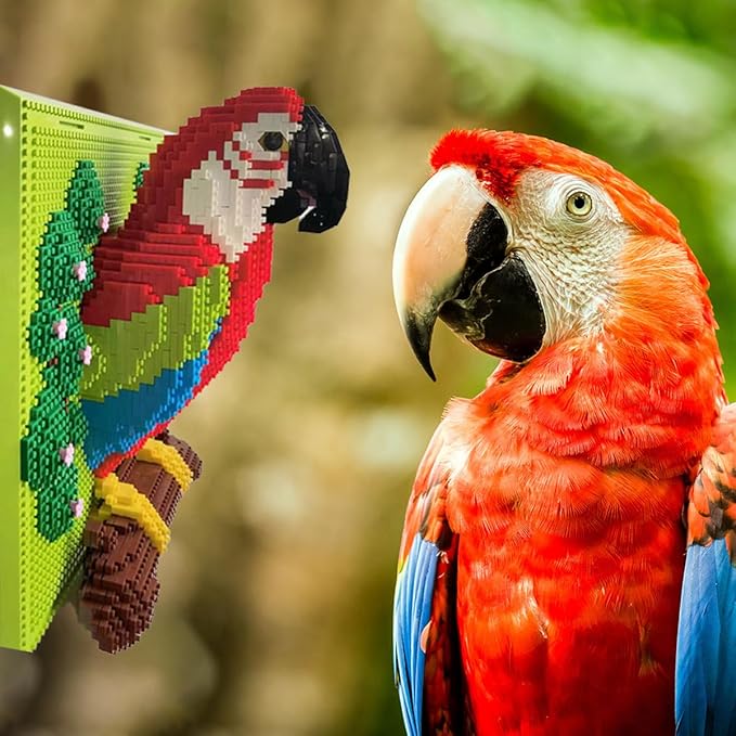 BDYDT Wall Art Parrot Building Blocks Set a Wall Decor Set for Adults Who Love Creative Hobbies (2008 Pieces) Toys Gifts for Kid and Adult