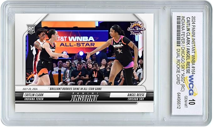 2024 WNBA Panini Caitlin Clark &amp Angel Reese Dual Rookie Card Indiana Fever Chicago Sky #164 - Certified Gem Mint 10