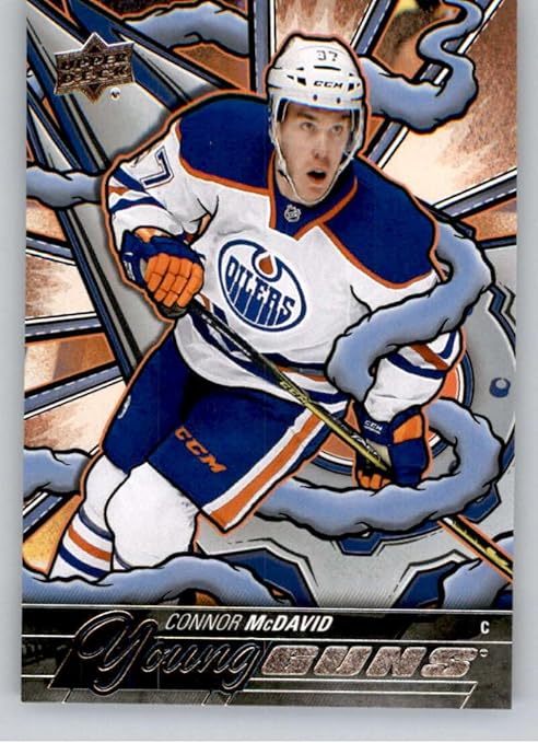 2024-25 Upper Deck Series Two Young Guns Renewed #201 Connor McDavid Edmonton Oilers Official Hockey Card in Raw (NM or Better) Condition