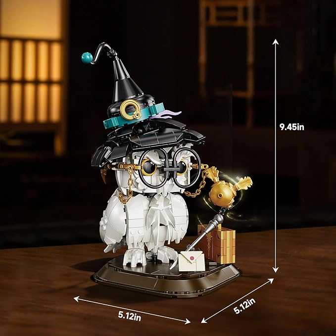 Owl Animal Building Set for Kids Collectible Magic Bird Model Toys Compatible with Lego Animal for Adults Creative Home Decor and Office Art Gifts Toys for Boys and Girls Aged 8+