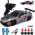RC Drift Car 1:24 4WD Remote Control Cars Vehicle with LED Light2.4GHz 20KM/H High Speed RC Cars with Two Batteries &amp Drifting Tires Racing Sport Toy for Adults Boys Girls Kids